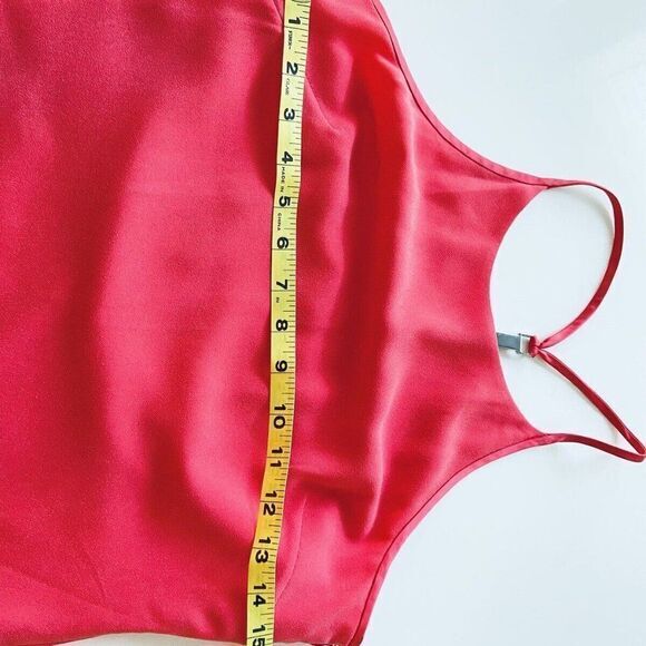 Halston Womens Midi Length Draped‎ Back with Logo Hardware Sz 0 Coral $395 NWT - Picture 3 of 9